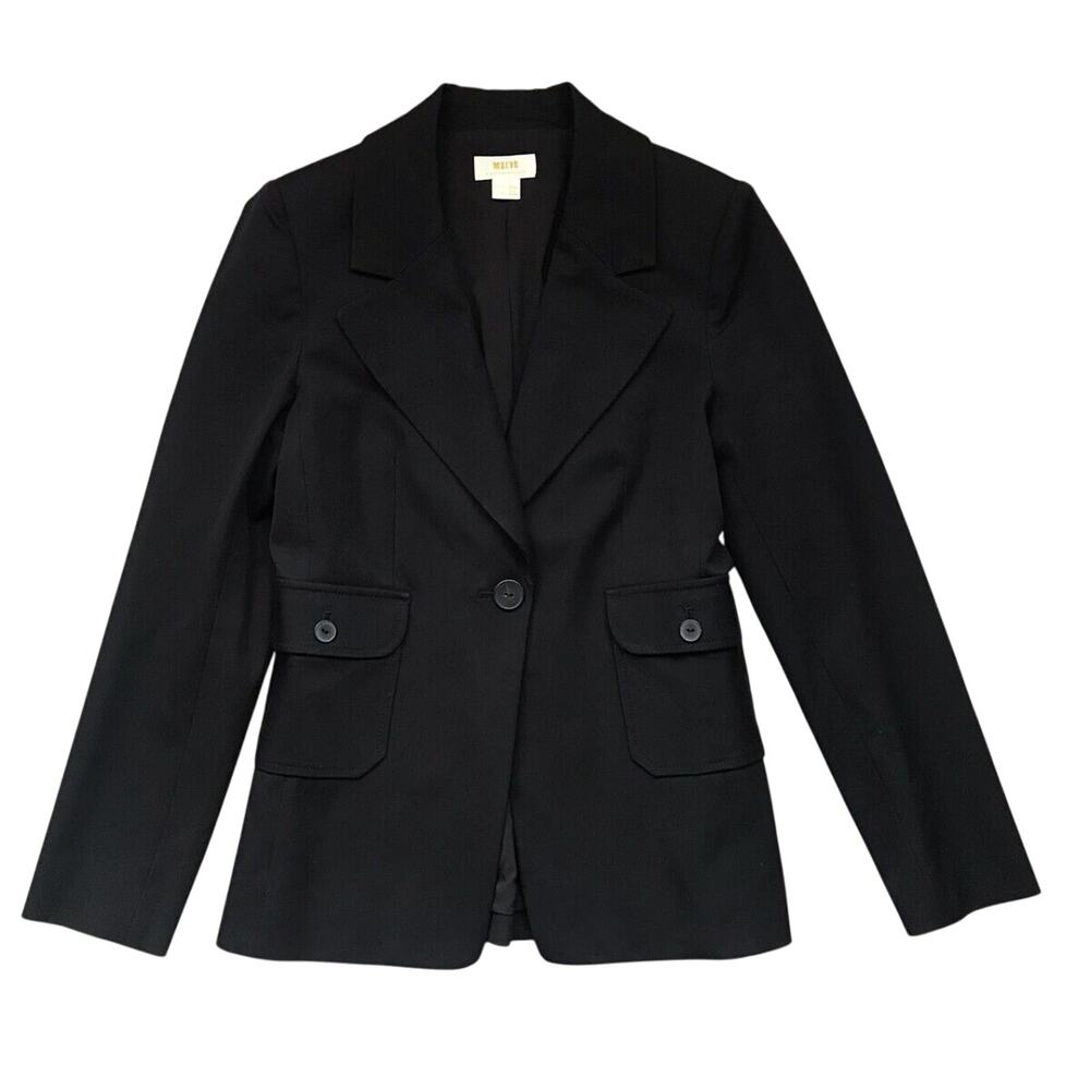 Anthropologie Maeve Single Breasted Stretch Cotton Square Pocket Blazer Size 0